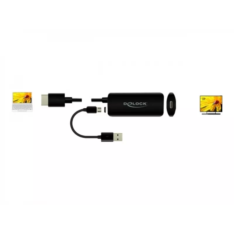 Adaptador ficha HDMI-A para conector fêmea USB Type-C DeLOCK 63251