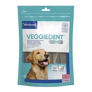VIRBAC VEGGIEDENT FRESH tiras de mastigar para higiene dentária de cães tamanho L