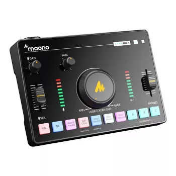 Mesa de mistura de áudio MAONO AMC2 Neo, mesa de mistura USB de 2 canais com porta USB
