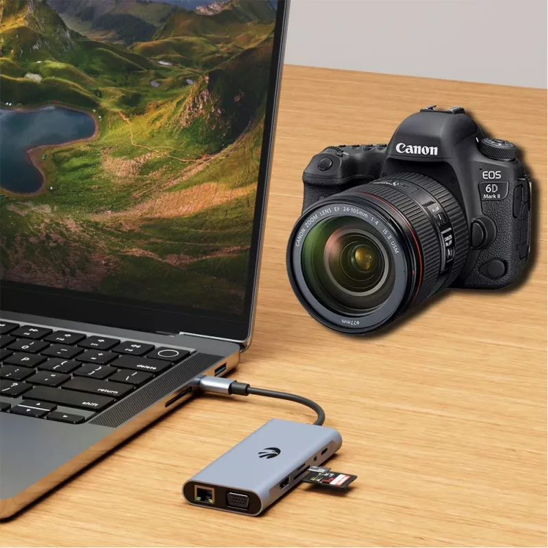 Adaptador USB-C 11-em-1 Hawk HW-HUB1101 — hub multiporta com 11 ligações