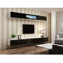 Armário Cama VIGO 90 fechado 90/35/32 branco/preto brilhante