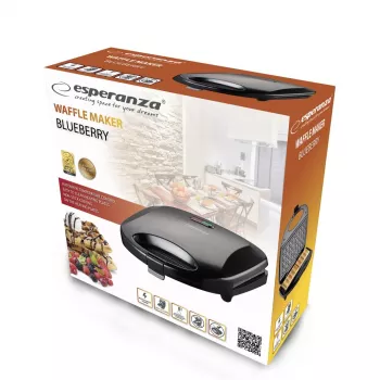 Máquina de waffles Esperanza EKT008 2 waffles 1000 W preta