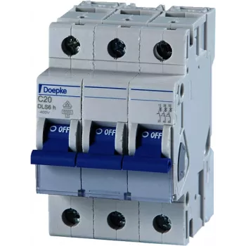 Disjuntor DOEPKE C16A DLS-6H-C16-3-6-KA 6kA 3 polos 400V característica C DLS-6H-C16-3-6-KA (09914293)