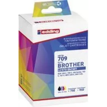 Edding EDD-709 (18-709) conjunto de cartuchos de tinta compatíveis para Brother LC970, preto/ciano/magenta/amarelo