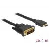 Adaptador de cabo de vídeo DeLOCK 85582 1 m HDMI Type-A DVI-D preto