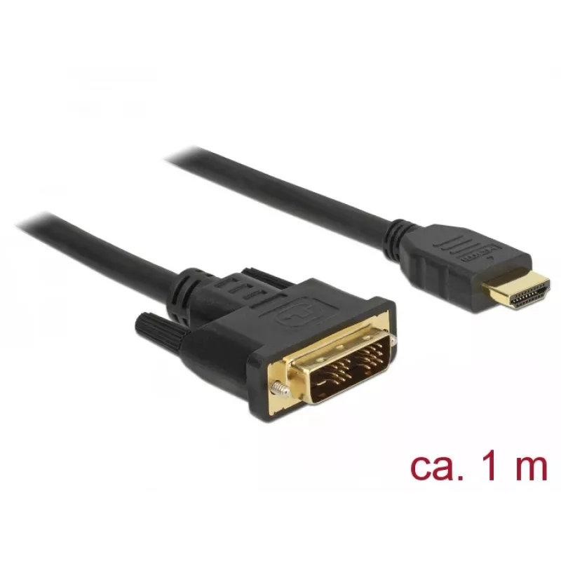 Adaptador de cabo de vídeo DeLOCK 85582 1 m HDMI Type-A DVI-D preto