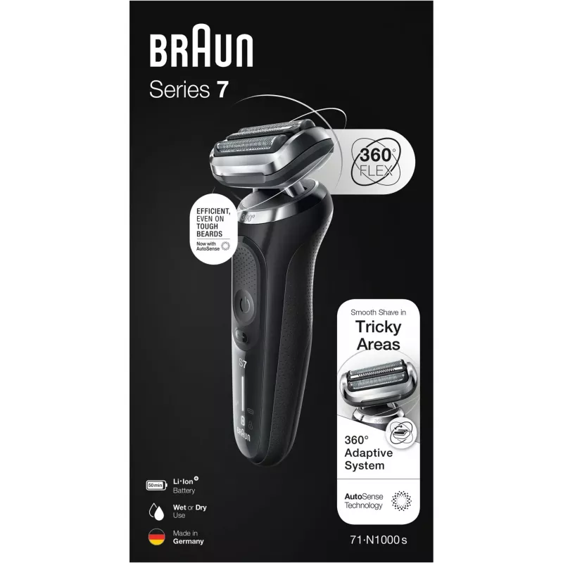 Máquina de barbear de lâmina Braun Series 7 71-N1000s preta