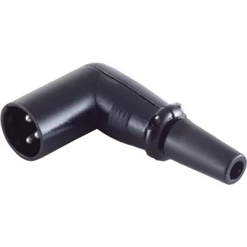 Ficha angular XLR ShiverPeaks BS55006 – ficha de microfone/cabo de 3 polos em ângulo reto, preta