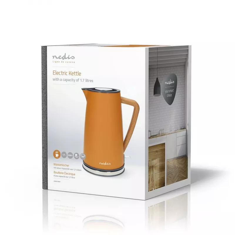 Chaleira elétrica Nedis KAWK510EOR 1,7 L 2200 W laranja