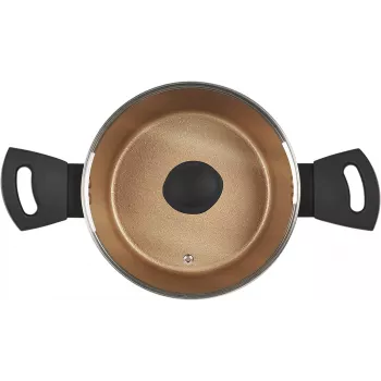 Panela Russell Hobbs RH01669BEU7 20 cm, preta, interior em aço inoxidável