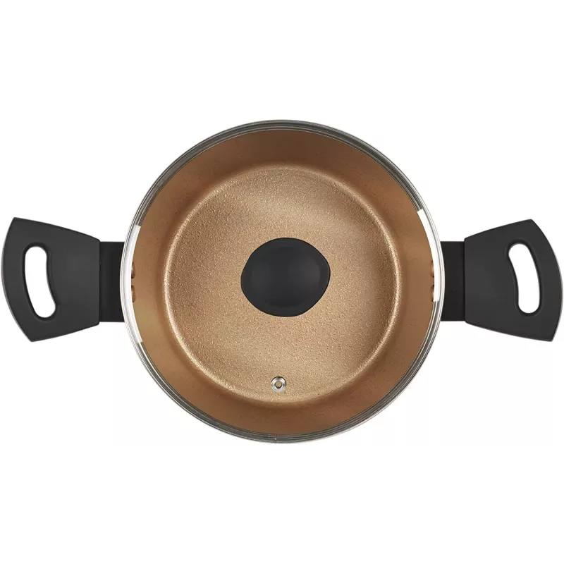 Panela Russell Hobbs RH01669BEU7 20 cm, preta, interior em aço inoxidável