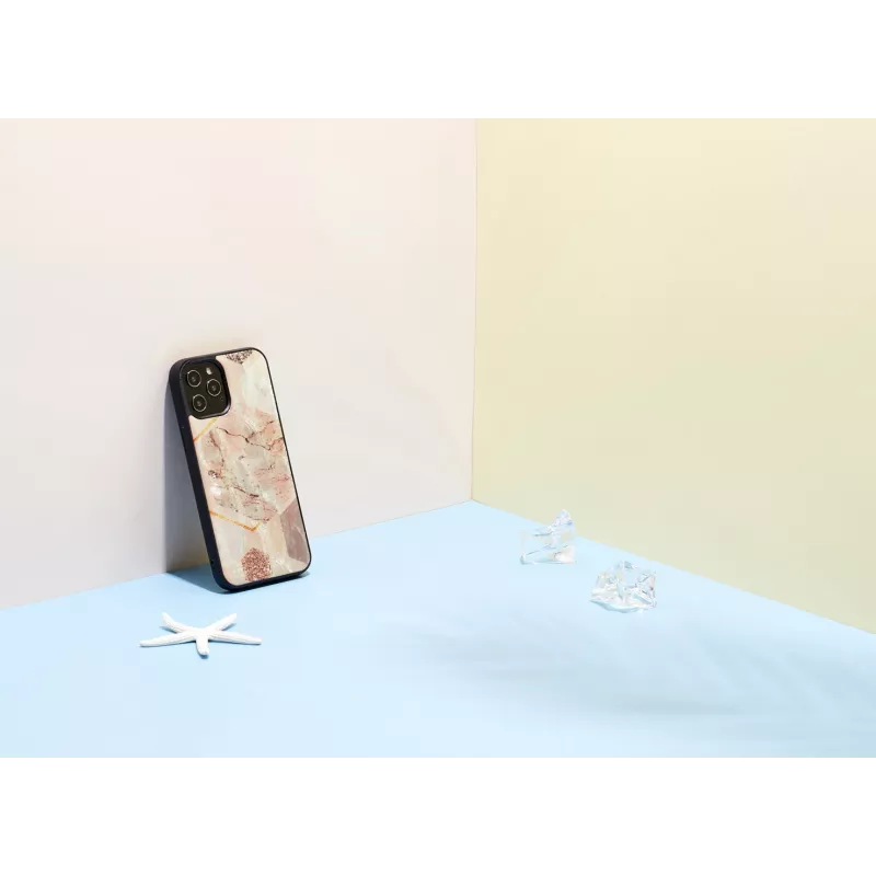 Capa de proteção iKins para Apple iPhone 12 Pro Max – padrão de mármore rosa
