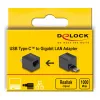 Adaptador USB Type-C para Gigabit LAN mini DeLOCK preto