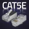 Ficha RJ45 modular QOLTEC 54554 CAT5e FTP, 100 unidades, prateado, plástico, 11×22×18 mm