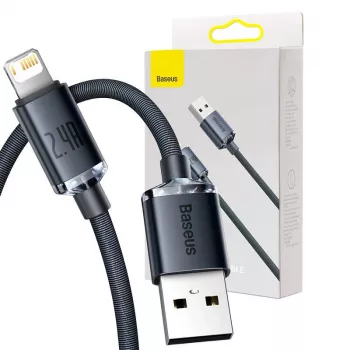 Cabo Baseus Crystal Shine USB para Lightning, 2,4A, 2m (preto)