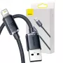 Cabo Baseus Crystal Shine USB para Lightning, 2,4A, 2m (preto)