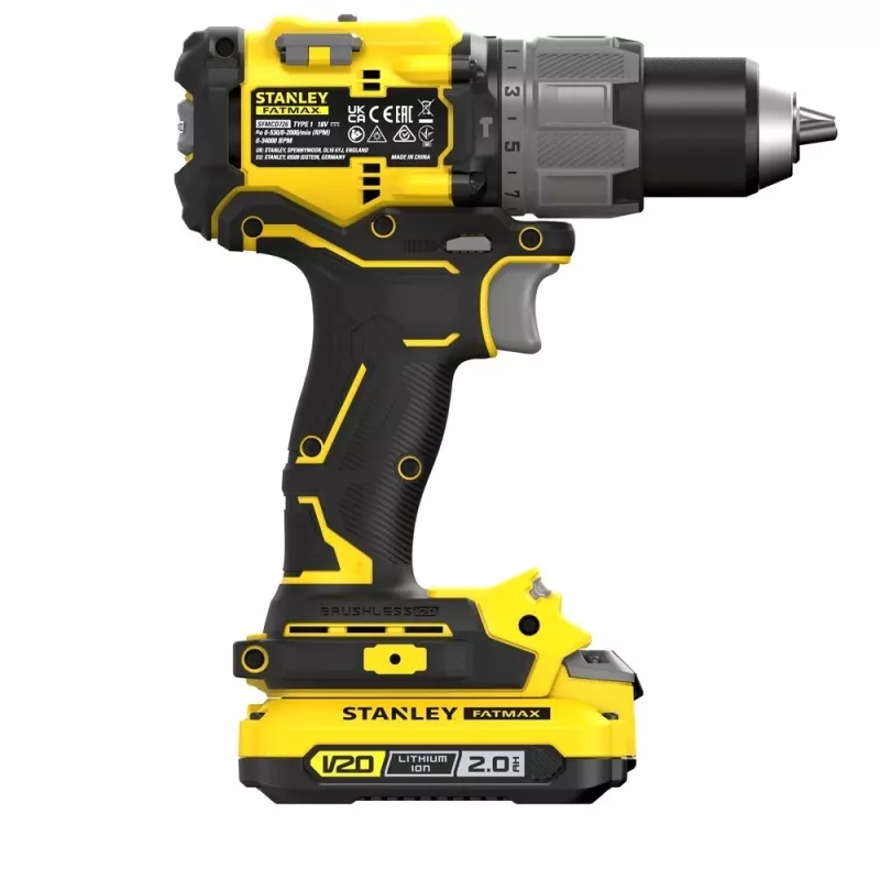 Berbequim aparafusador a bateria STANLEY FatMax V20 SFMCD726D2K 18V, 2x 2Ah Li-Ion, 80 Nm, 2 velocidades, LED