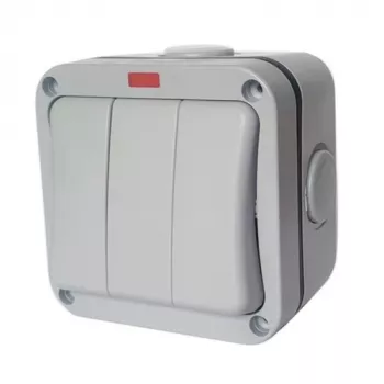 Interruptor de superfície 3 canais, IP66, EU