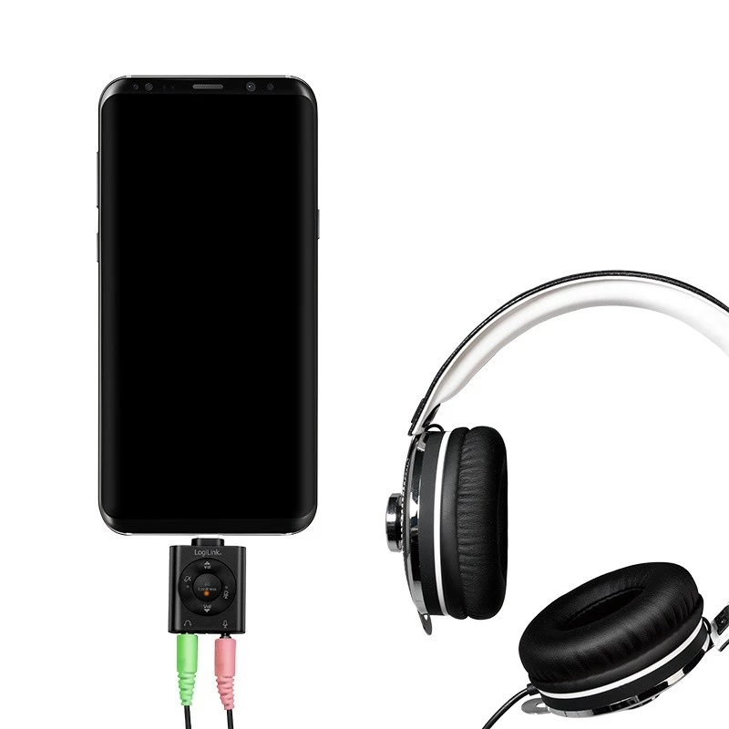 Adaptador de áudio USB3.2 USB-C/macho para 2x conector fêmea 3,5 mm 7.1