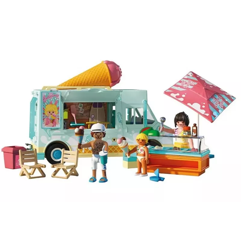 Conjunto de jogo PLAYMOBIL carrinha de gelados e surfshop 71904 com figuras