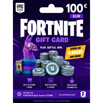 Cartão-presente Fortnite 100 EUR - código digital Epic Games