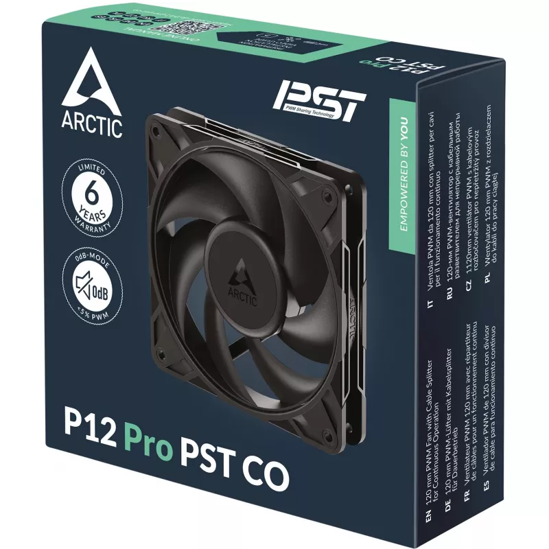 ARCTIC Freezer P12 Pro PST CO – ventoinha PWM de 120 mm com splitter de cabo para funcionamento contínuo