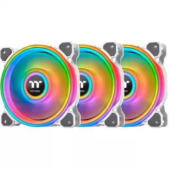 Ventoinhas de caixa Thermaltake Riing Quad 12 ARGB 120mm pack de 3 branco
