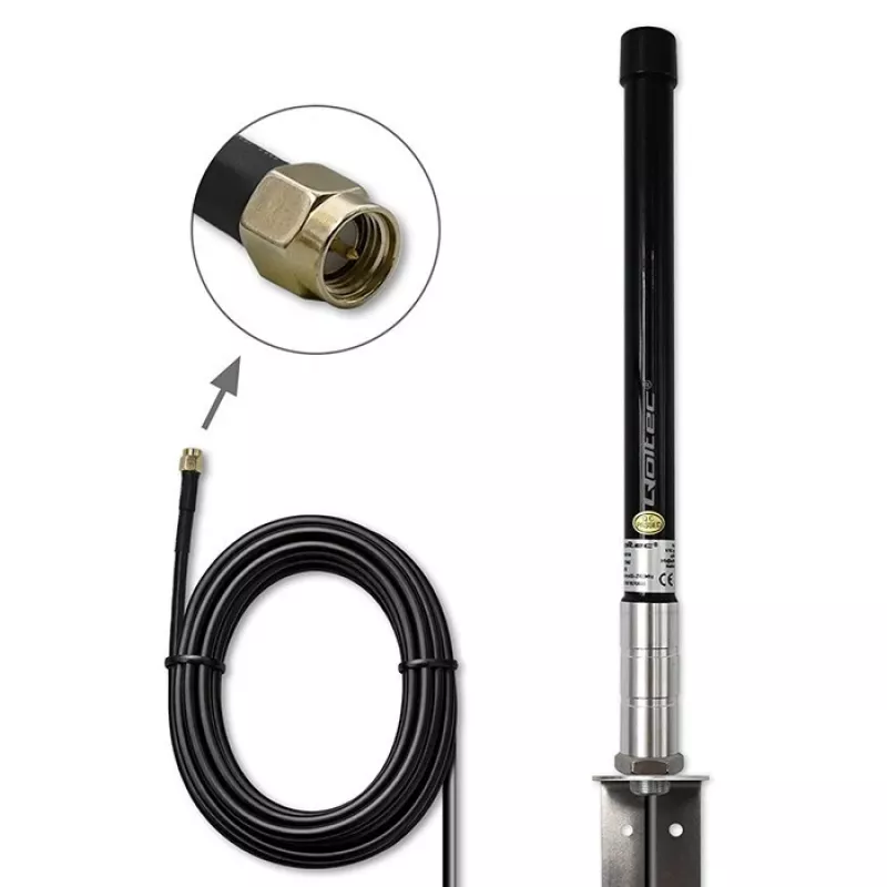 Antena omnidirecional 4G LTE exterior QOLTEC 15 dBi com conector SMA