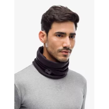 Aquecedor de pescoço Buff multifuncional Sling lã merino pesada — preto, sem costuras, elástico