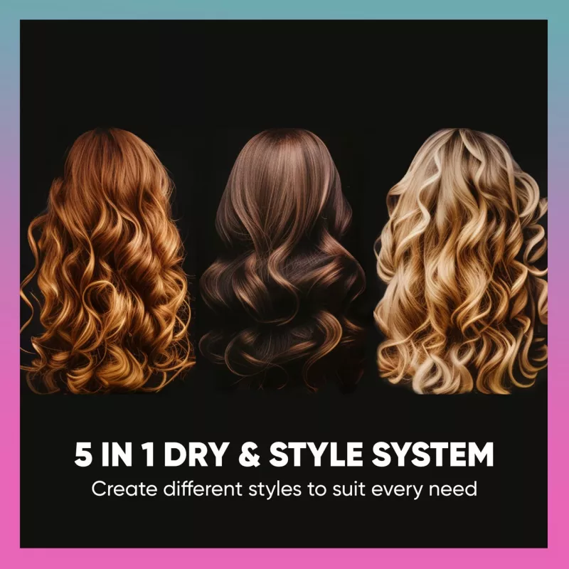 Modelador de cabelo SBB 5-in-1 Blowdry and Style SBDR-2850-EU — secador de cabelo multifunções e ferramenta de styling