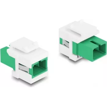 Módulo Keystone DELOCK 87120 adaptador plano SC porta única, verde/branco, 16,5×27,4×21,9 mm