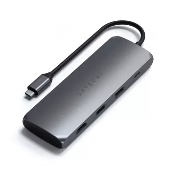 Hub multiportas híbrido USB-C Satechi (adaptador 4-em-1), Space Grey, ST-UCHSEM