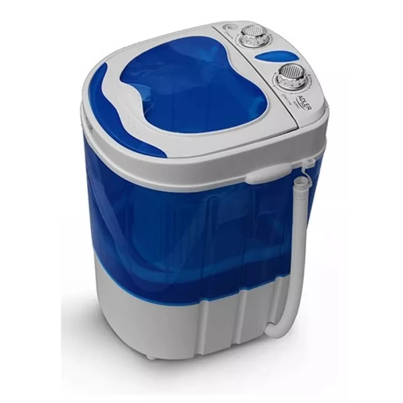 Adler AD 8051 máquina de lavar roupa de carga superior 3 kg com centrifugação, semiautomática, largura 38 cm, profundidade 37 cm, branco/azul