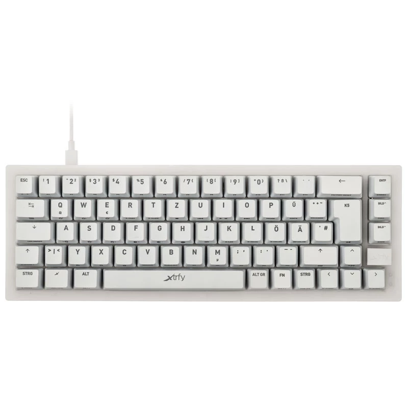 Teclado gaming mecânico TKL XTRFY K5 RGB – tenkeyless, transparente/branco