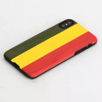 Capa para smartphone man and wood para iPhone X/XS — Reggae preto, parte traseira rígida protetora
