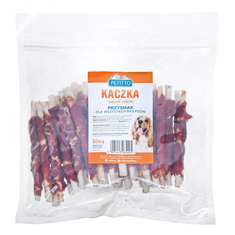 PETITTO Kebab de pato snack para cães, 500 g