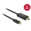 Adaptador de cabo de vídeo DeLOCK 85290 USB Type-C para HDMI 1m preto