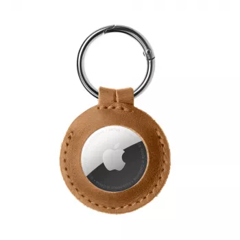 Capa para AirTag FIXED FIXWAT-C2-BRW pele de vaca genuína castanha — suporte protetor em pele para Apple AirTag
