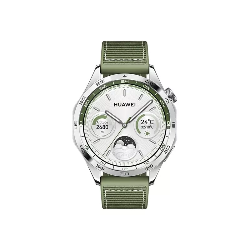 Relógio inteligente HUAWEI WATCH GT 4 46 mm, 1,43" AMOLED, GPS, até 14 dias de bateria, Android e iOS, aço inoxidável, verde