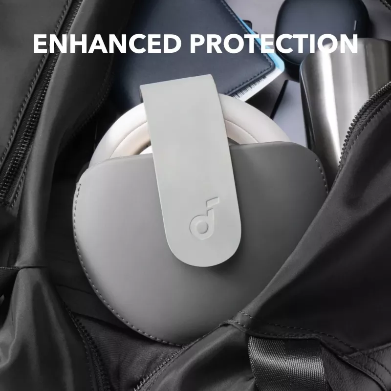 Capa para auscultadores Anker Soundcore Space One Pro com botões metálicos magnéticos, cinzento