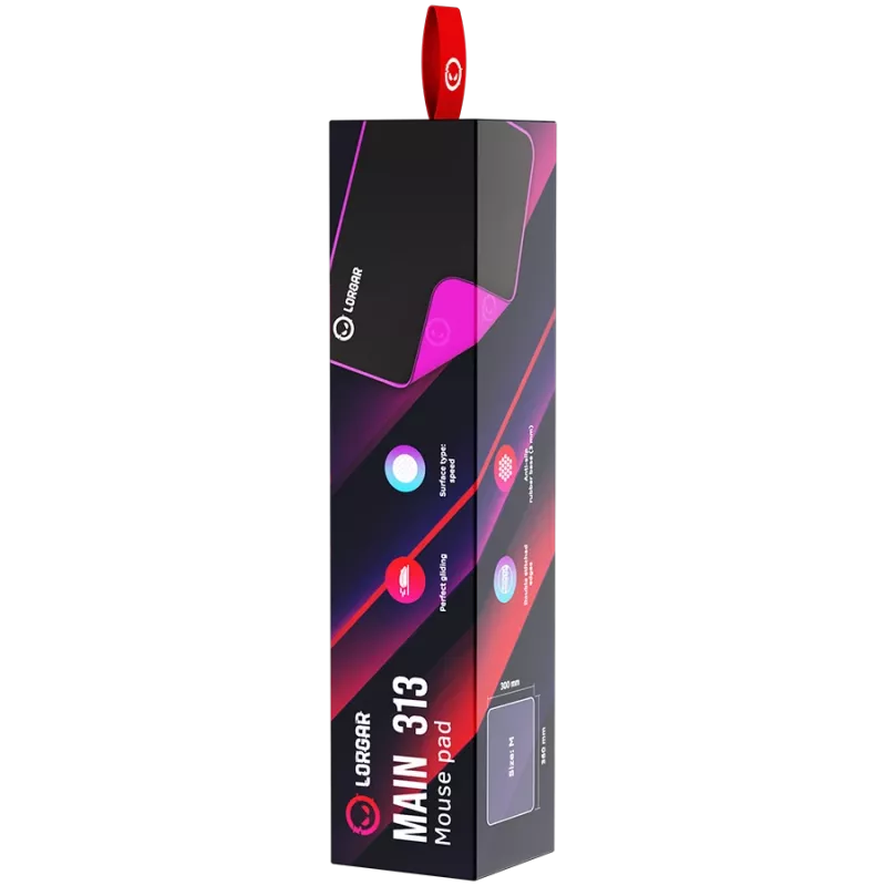 Tapete de rato gaming Lorgar LRG-GMP313 preto roxo 360x300mm