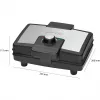 Máquina de waffles Clatronic WA 3606 para 2 waffles preto, aço inoxidável 800 W