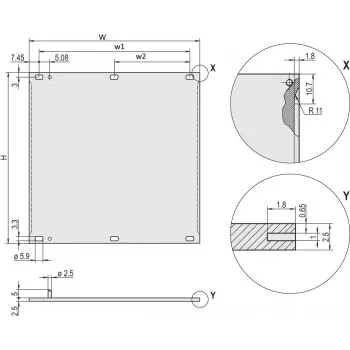 Painel frontal Schroff 20846453, blindado contra EMC, 6 U, 42 HP