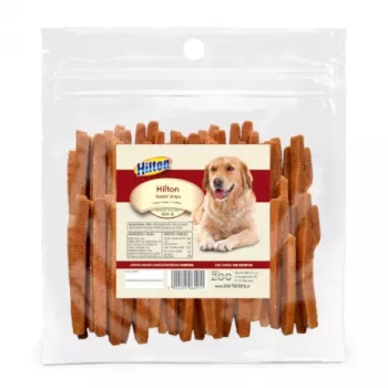 Hilton Tiras de coelho snack para cães 500 g — guloseimas dietéticas de carne de coelho, saco de 500 g, 30% de proteína, 3% de gordura