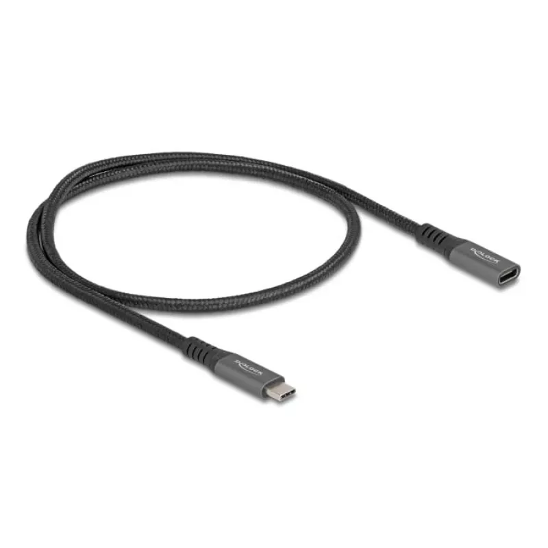Cabo de extensão USB DeLOCK USB Type-C macho para fêmea 10 Gbit/s 0,5 m cinzento metal