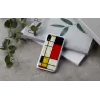 Capa para smartphone iKins para iPhone XR Mondrian branca – capa traseira rígida de proteção