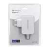 Qoltec 51039 adaptador de corrente 65 W USB-C PD, 5–20,3 V, 2–3,25 A, cabo USB-C integrado, branco