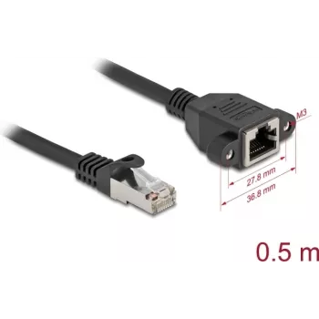 Cabo de rede DeLOCK 90774 preto 0,5 m Cat6a S/FTP RJ-45