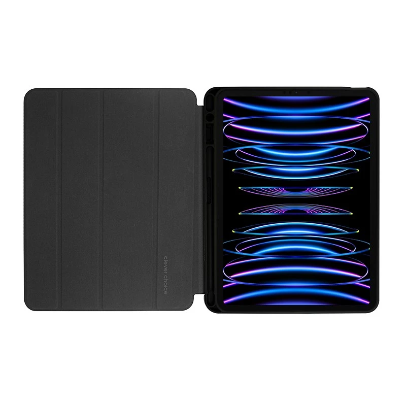 Capa tipo folio Crong FLEXFOLIO para Apple iPad 11 Pro Air 10,9 polegadas preto