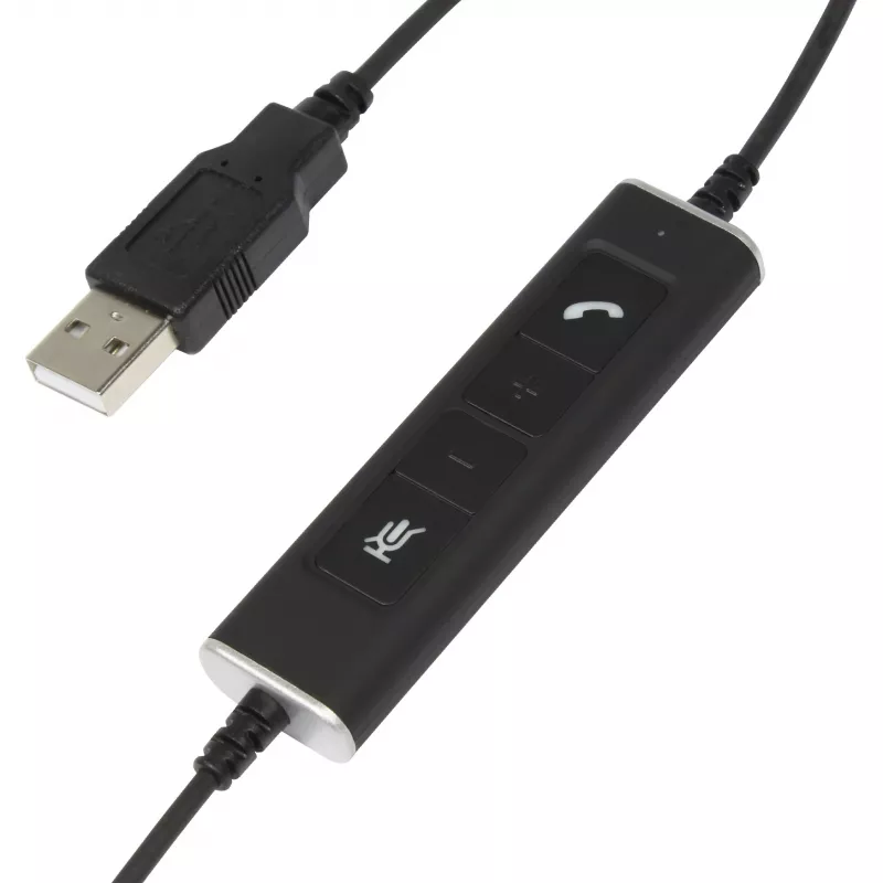Headset USB mono Plusonic 10.1P — headset USB de uma orelha compatível com Teams e Skype